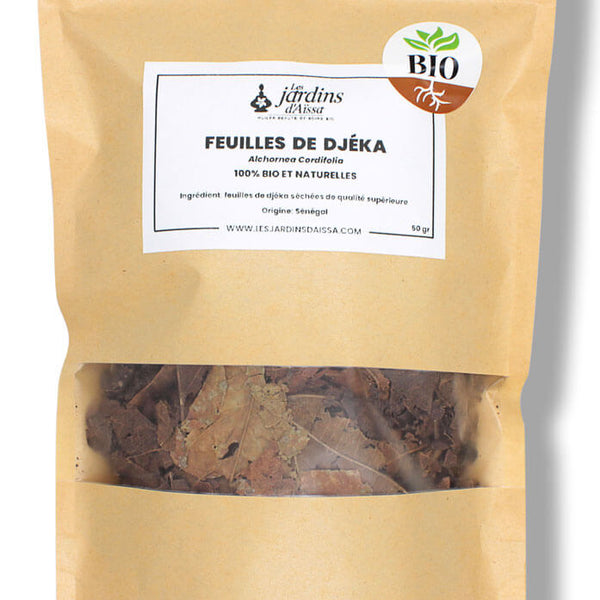 Feuille de djeka véritable 100% naturelle du Sénégal 50 grammes :  : Épicerie