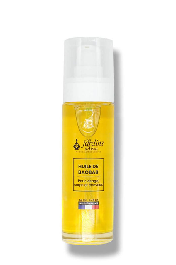 Huile de Baobab extra-vierge cicatrise et régénère la peau 100% Bio - 50 ml - lesjardinsdaissa.com fond