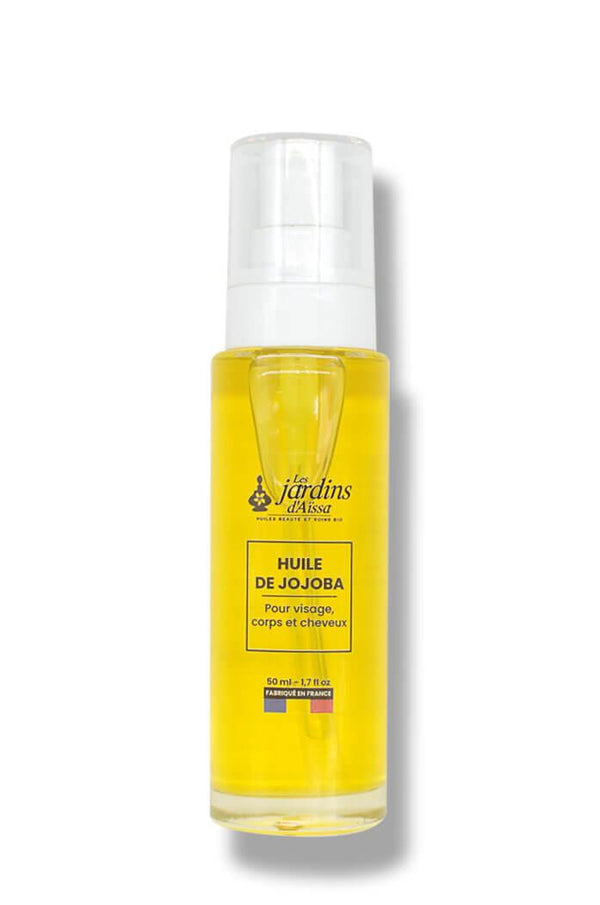 Huile de Jojoba 100% Bio et naturelle extra vierge - 50 ml - lesjardinsdaissa.com