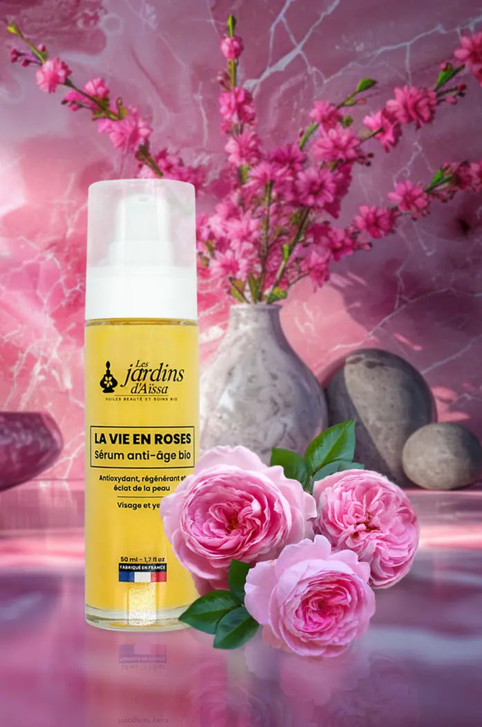 Sérum visage bio la vie en roses - 50 ml - lesjardinsdaissa.com visuel